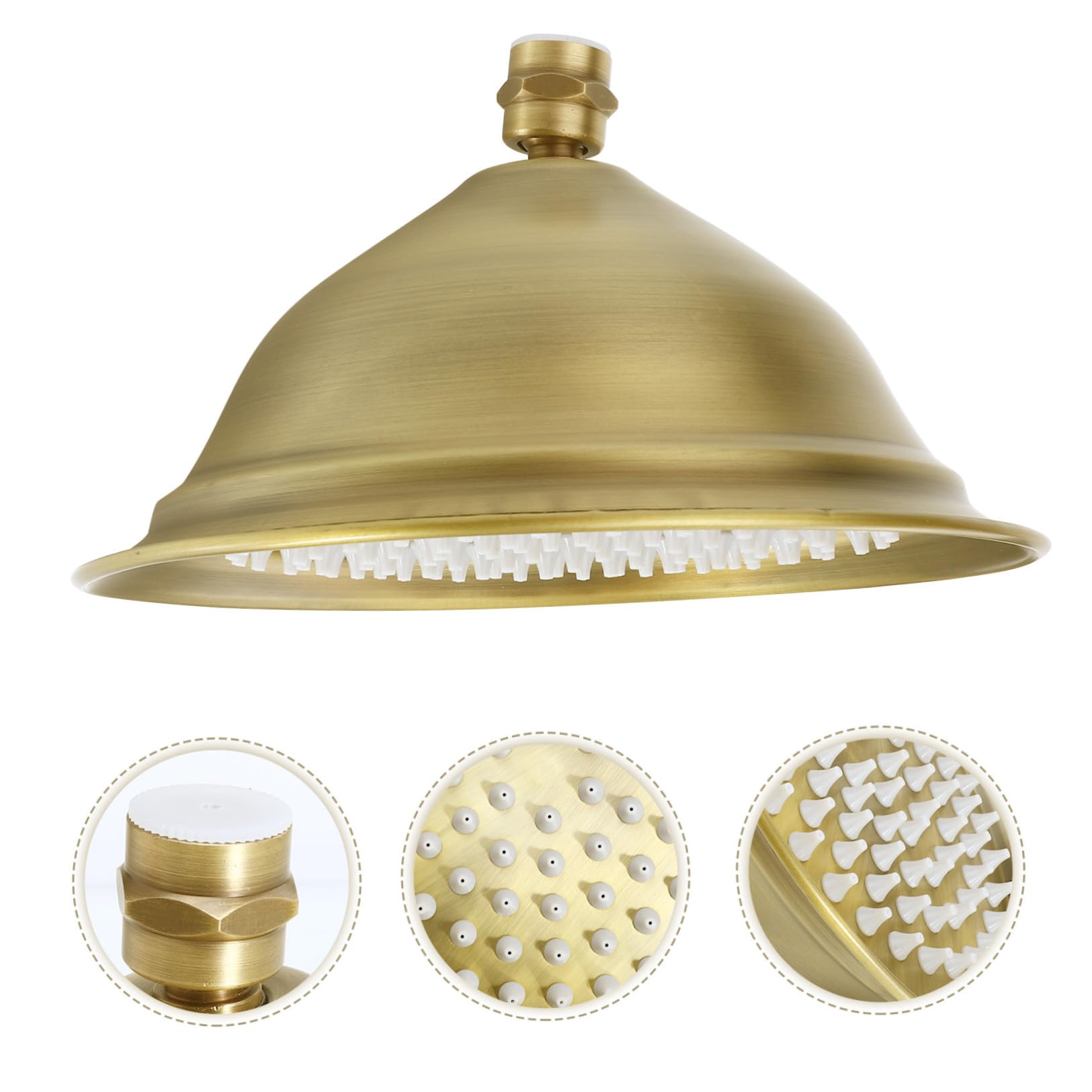 Cabezal Rociador de Techo para Baño Vintage de Acero Inoxidable 8 Pulgadas