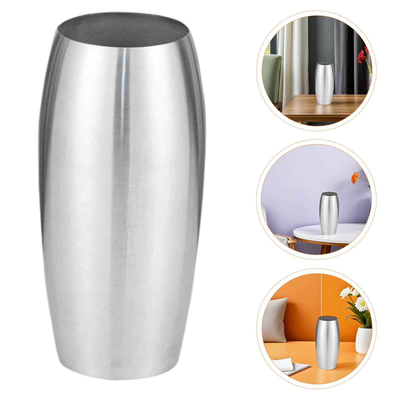 Rustikale Blumenvase aus Edelstahl in Silber mit Moderner Minimalistischer Optik für Tischdeko und Wasserpflanzen für Hochzeitsfeiern und Zuhause