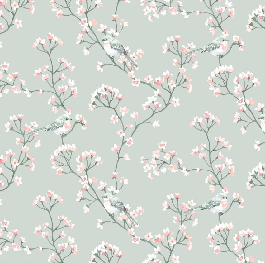 Nortufting Nappe Tissu Coton Enduit Sakura Céladon – Imperméable, Résistante & Anti Taches – Nappe à Motif Déco Tendance, Facile à Nettoyer pour...