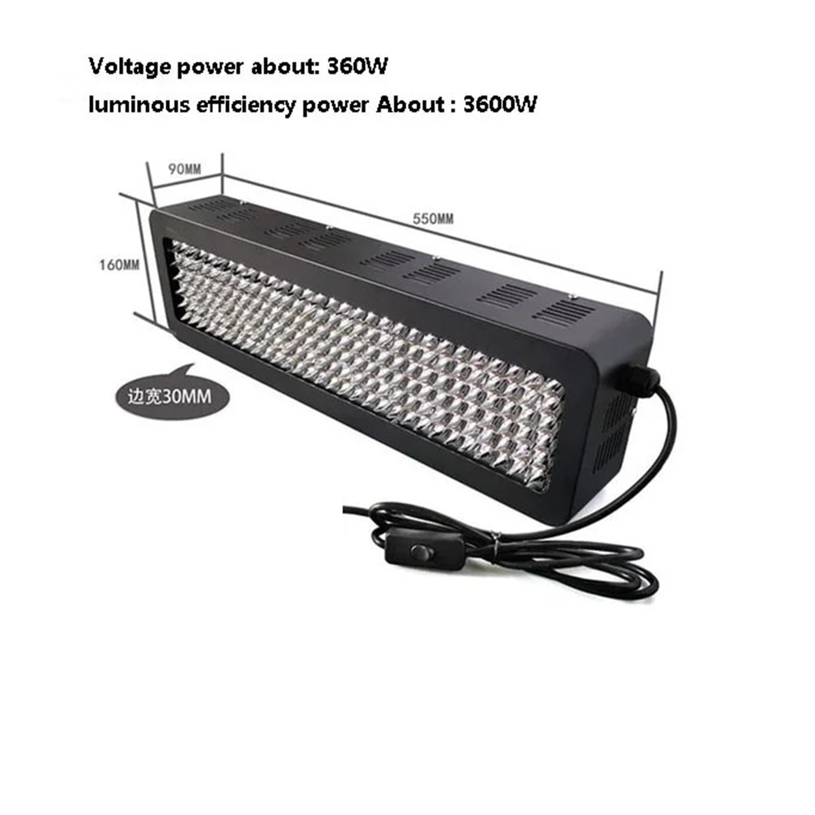 3000W 6000W 395nm 405nm 365nm UV Ultrafioletowe Utwardzanie Kleju Lampa Atramentowa Ekran Druk 3D Naświetlanie Wiele zastosowań(Model1,365nm)