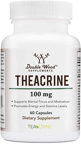 Theacrine (teacrina) 100 mg, 60 cápsulas – Suplemento energético y de enfoque (similar a las píldoras de cafeína pero más sutil y más duradero)