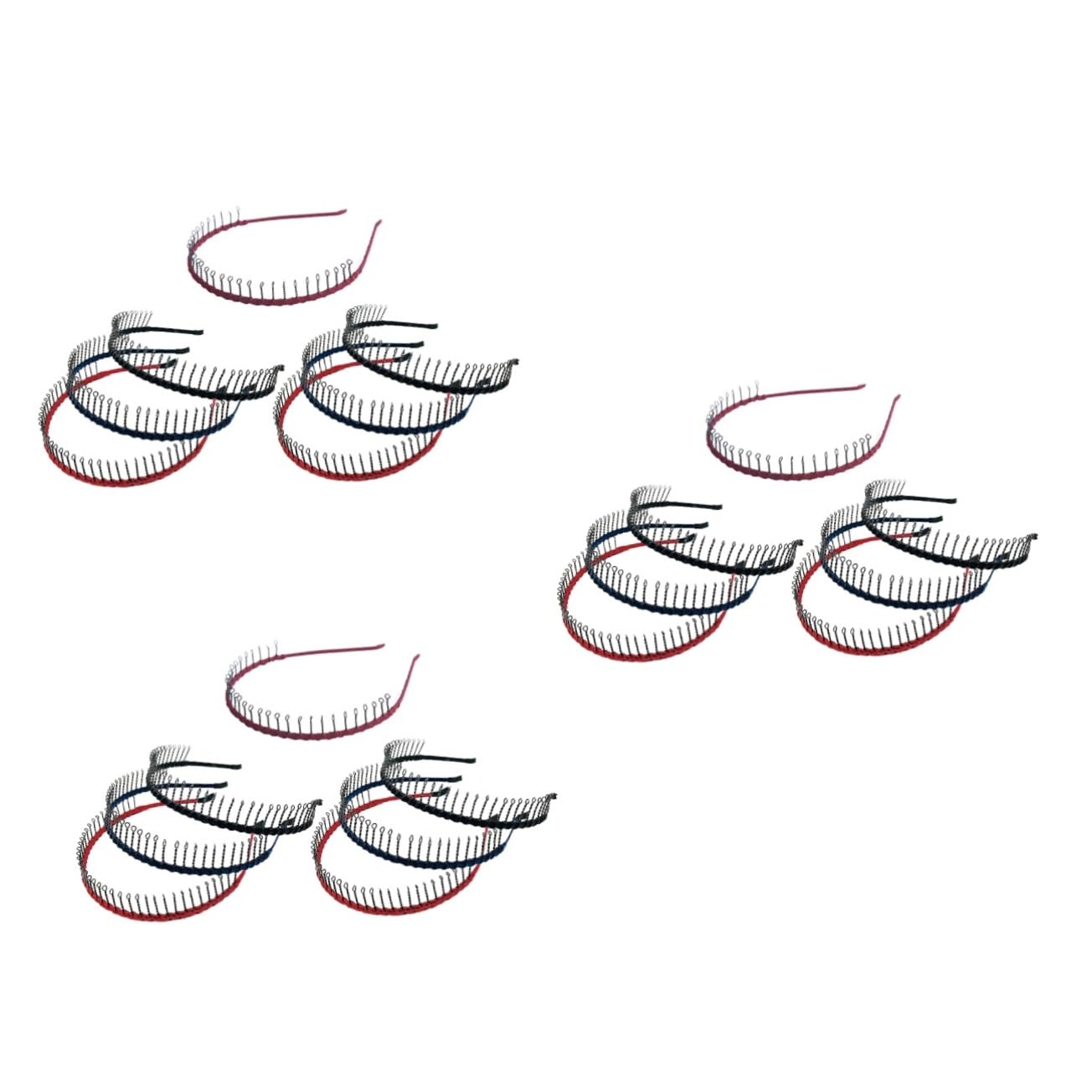 FOMIYES 21piezas Diadema Antideslizante Dientes Metálicos Para Mujeres Accesorios De Maquillaje y Deportes Para Lavar La Cara y Decorar El Cabello