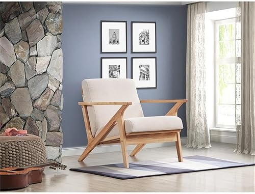 Miniatura 4 de Zola - Silla moderna de mediados de siglo, muebles de sala de estar, beigeroble