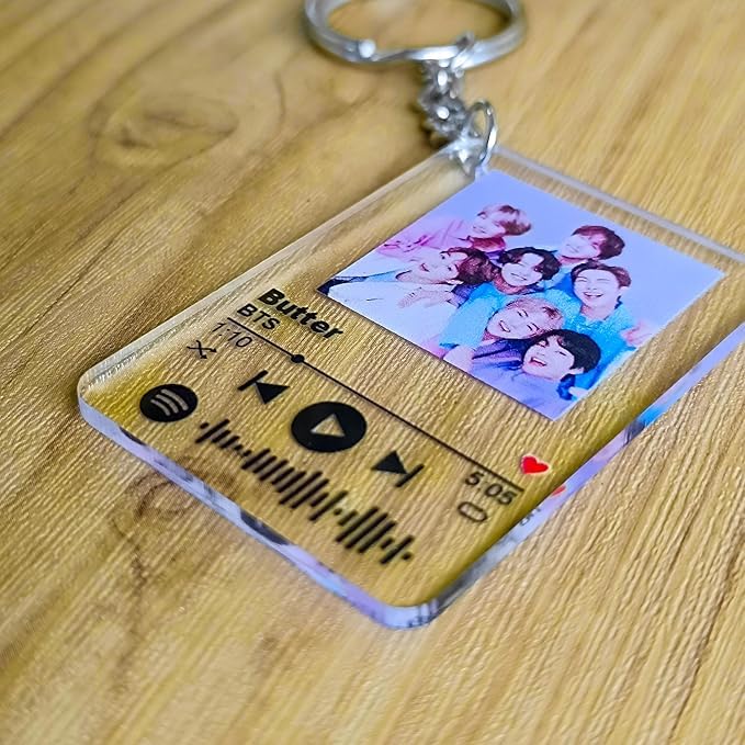 LAXMI CASES BTS Butter Spotify Keychain with Group Photo