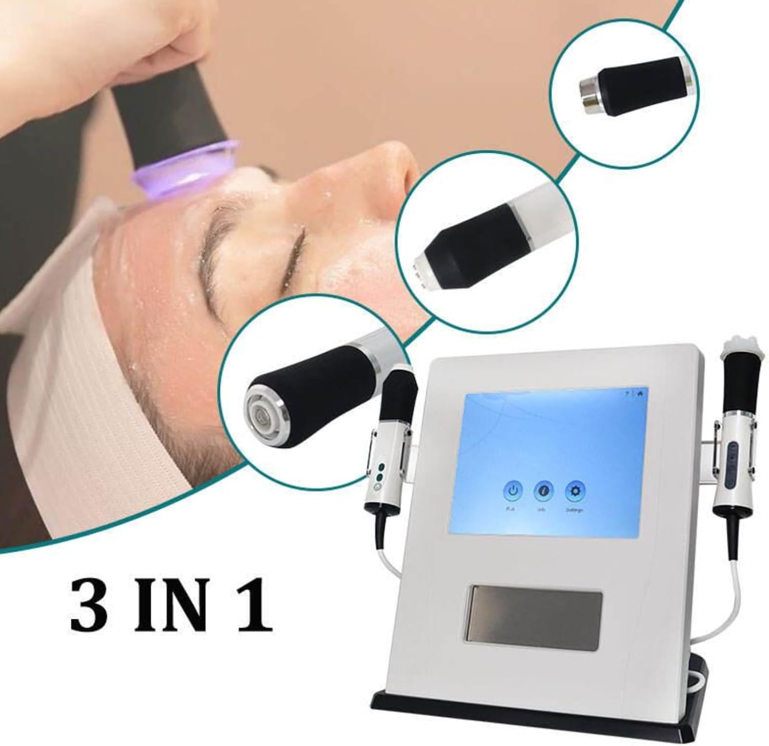 Portable 3in1 Oxygenating Facial CO2 Nano Bubble Machine Face & Neck Firming, Smoothening, Refreshing Skin Cleansing, Rejuvenation