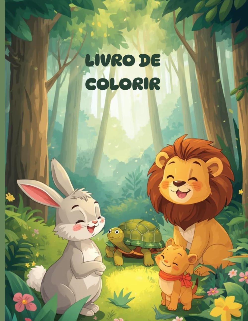 Livro de colorir: livro de colorir para crianças de animais da floresta