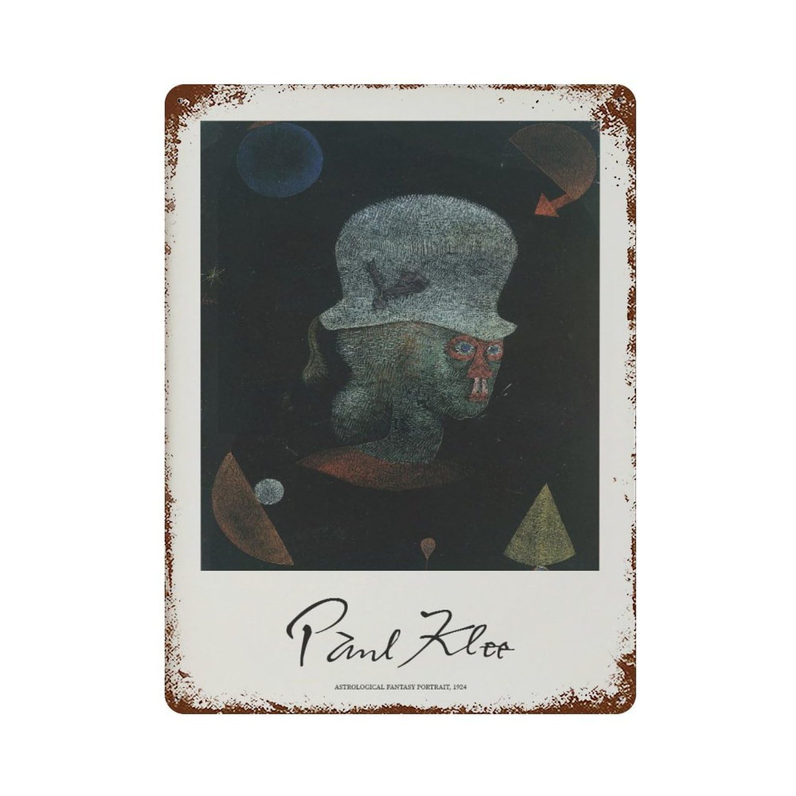 xiaoxiaoshen Paul Klee Astrological Portrait Modern Wall Decor Art Metal Tin Poster Modern Home Decor Art Home Bar Shop Decorations Vintage Sign 40x30cm