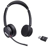 Yealink WH64 Hybrid with DECT Dongle, 492ft Range, 32 Talk Time Bluetooth Headset for Teams, Zoom Skype UC, 3X Mic Noise Cancelling, Headset PC Phone