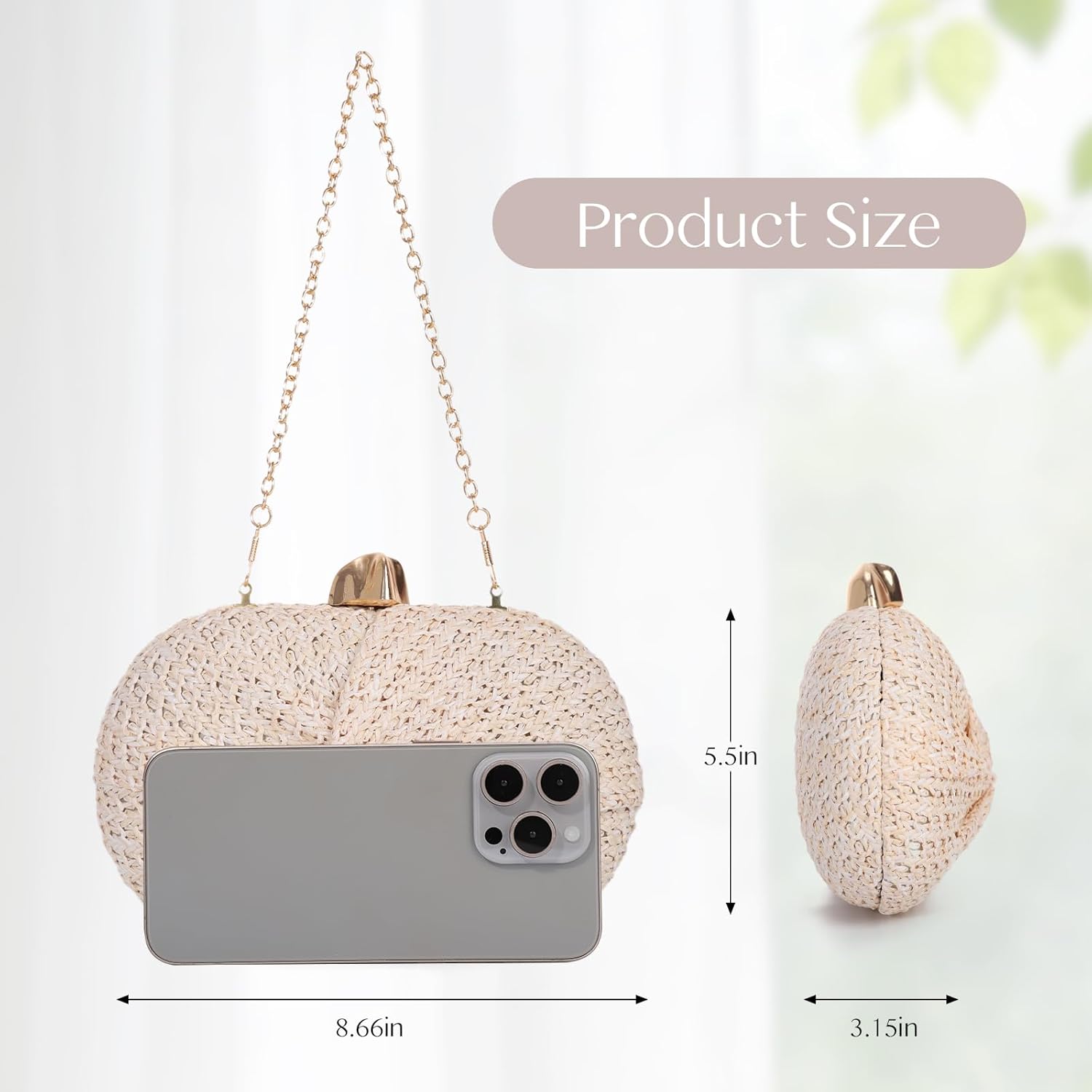Emprier Straw Clutch Purses for Women Summer Beach Woven Bag - Image 3