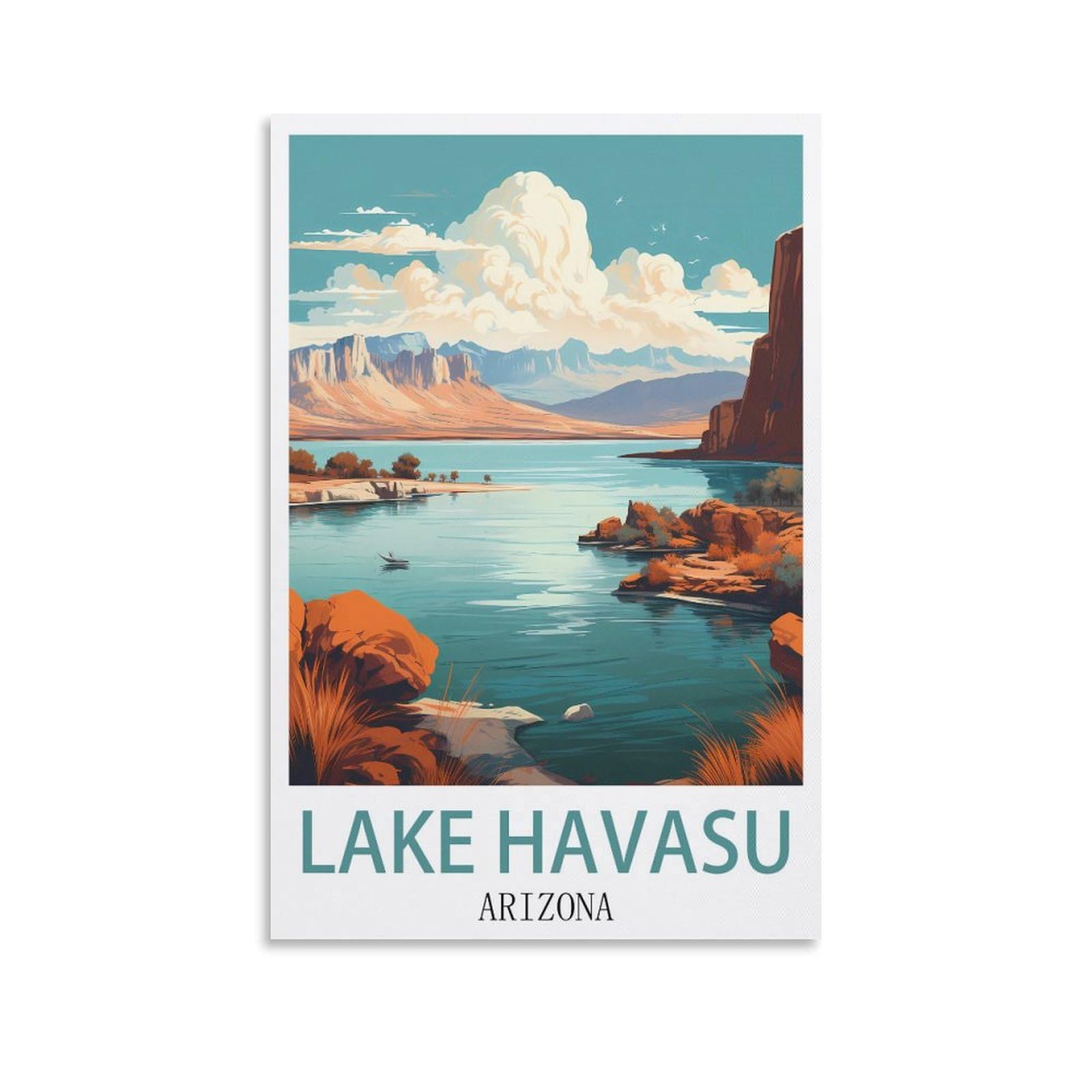 EZMLFA 5D Diamond Painting Kits for Adults,Lake Havasu Arizona,DIY Full Round Drill Diamond Dot Gem Art Kits for Adults,Crafts for Decor 50x60cm