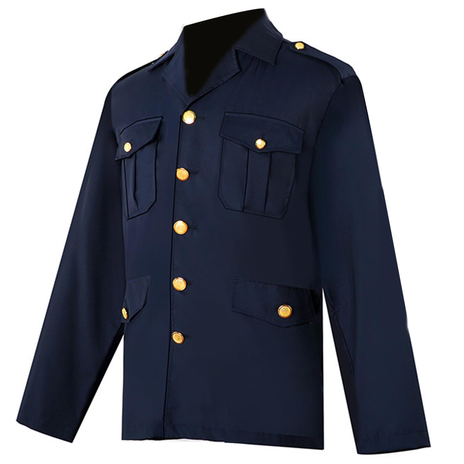 Multiuso Camicia Blu Maniche Corte/Lunghe Button Up Colletto Uniforme di sicurezza Camicetta Casual Abbigliamento da lavoro con tasche con patta Abito professionale