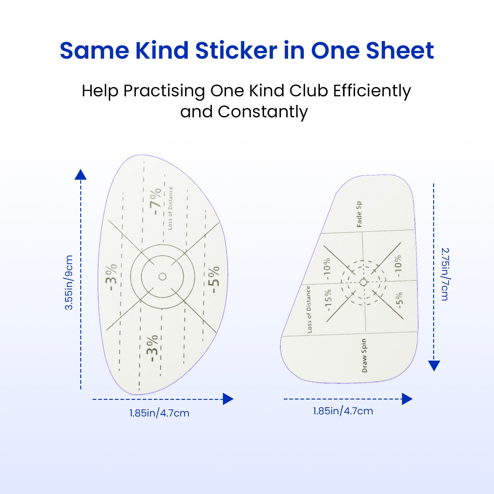 GKandi Golf Club Impact Tape Stickers Labels for Driver Woods Irons Improve Swing Accuracy with Self-Teaching Sweet Spot Analysis 250/500 Pcs, Training Aids for Swing Practice (500 Pcs(Woods+Irons))