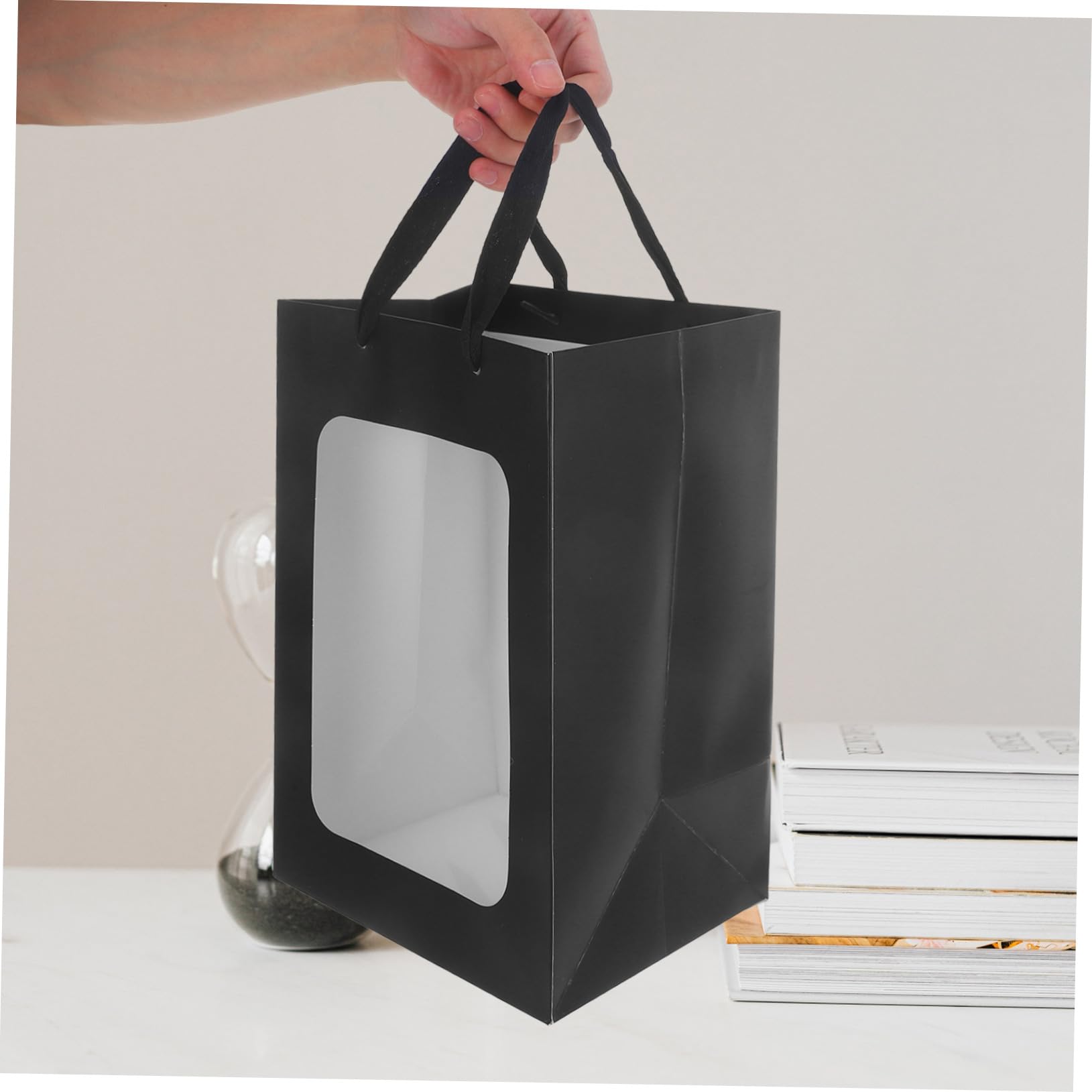 KOMBIUDA 10piezas Bolsas De Obsequio Transparentes Asas Unidades Para Fiestas y Bolsas Para Golosinas y