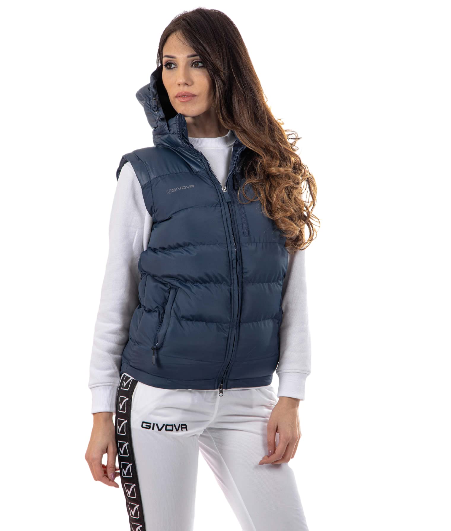 Givova, sleeveless jacket prime, blue, 2XS