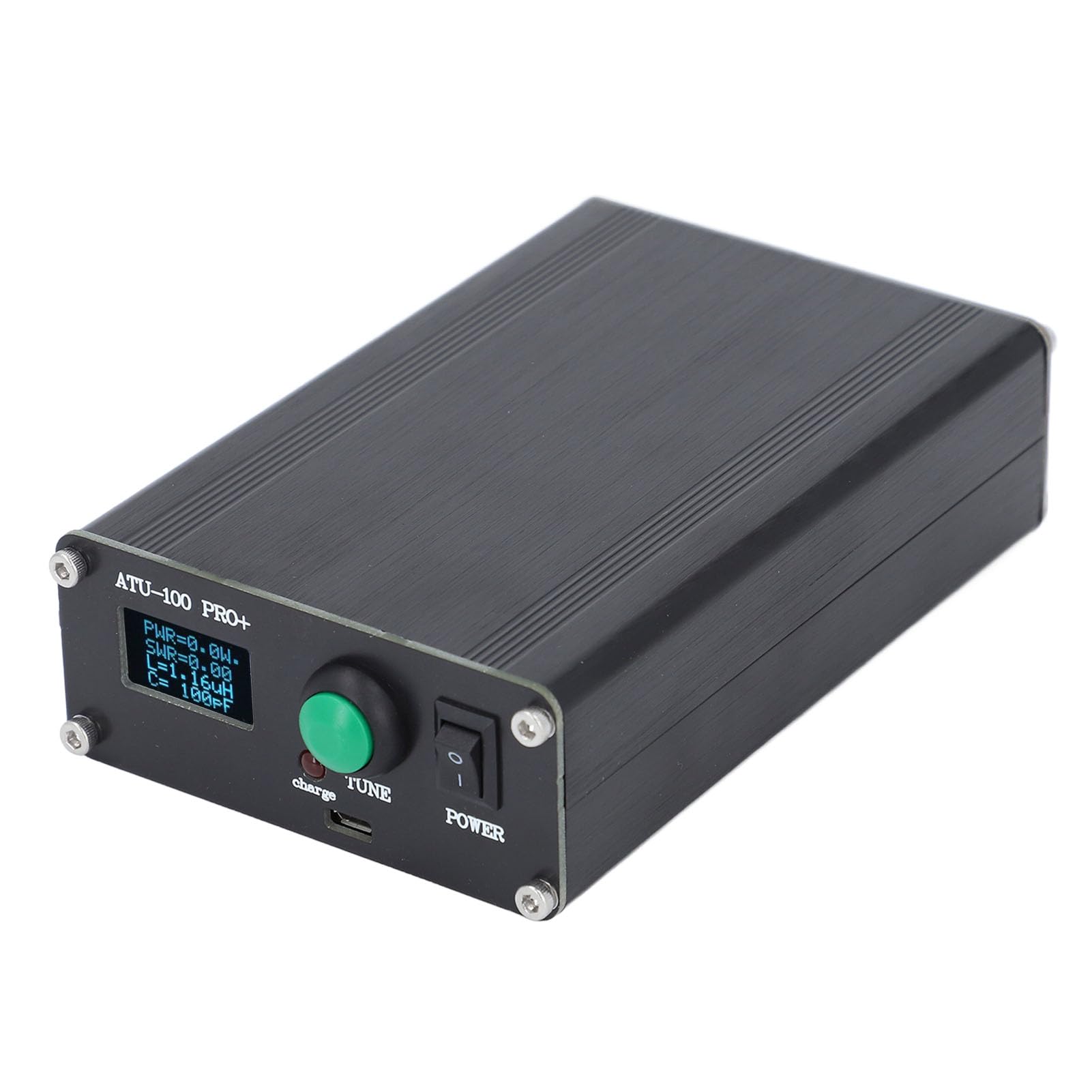 Dpofirs Tuner D'antenne à Ondes Courtes Haute Performance, Charge de Type C en Alliage D'aluminium ATU 100 Pro + pour Les Opérateurs de Radio Amateur