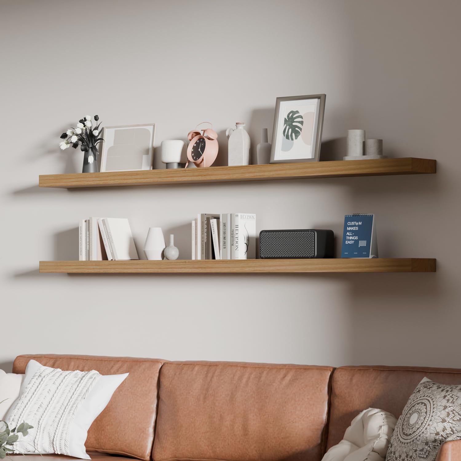 Photo 1 of ONOTETUT 60" Solid Wood Floating Shelves, Set of 2