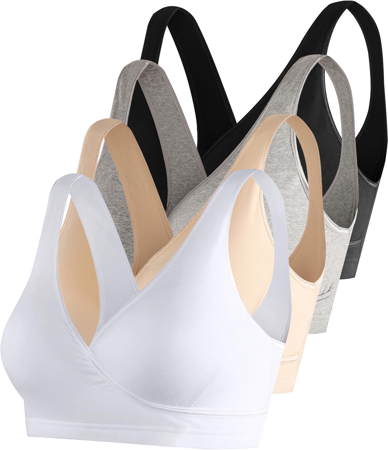 SUIEK 4 Pack Nursing Sleep Bra