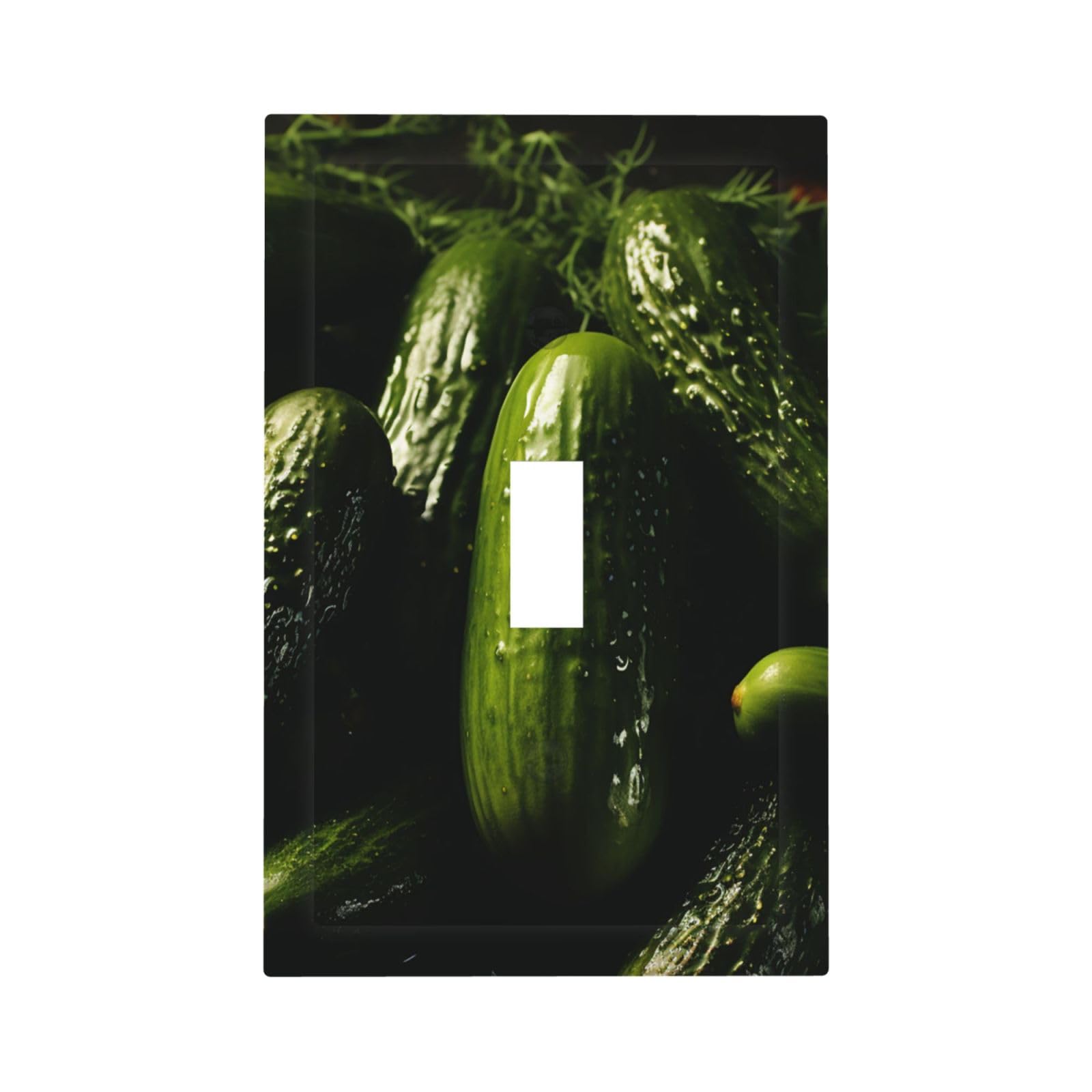 1-Gang Decorator Wall Plate Pickle Light Switch Cover Single Gang Receptacle Outlet Wall Plate Mid Size 5" x 3" Wallplate Unbreakable Polycarbonate Outlet Faceplates Covers