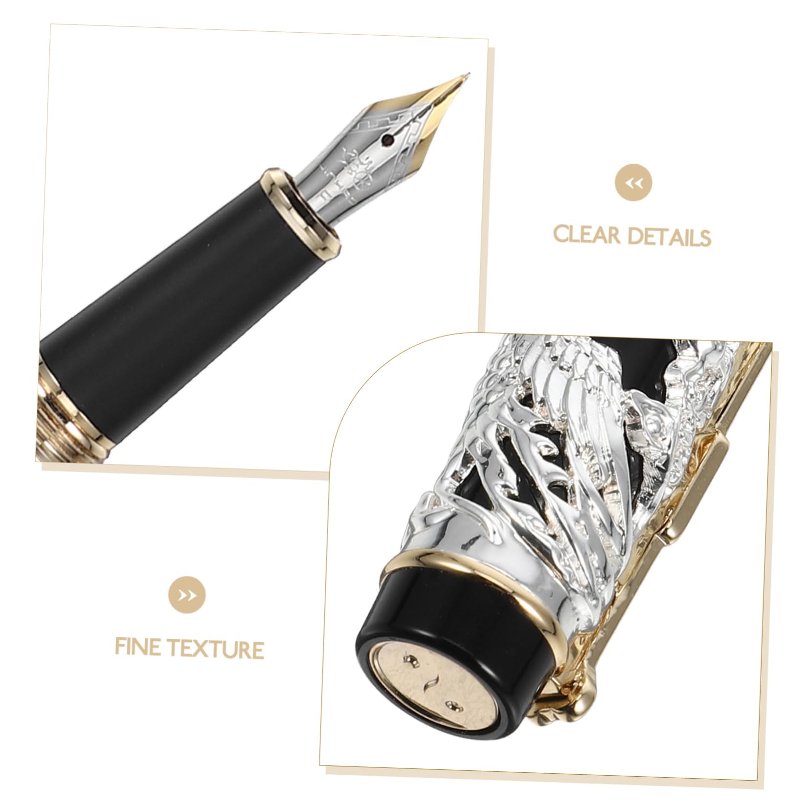 SEWACC Stylo Plume Dragon et Vintage Alliage de Zinc Stylo Calligraphie Chinois pour Dessin et Signature Pointe Fine pour Artistes Design Compact et Robuste