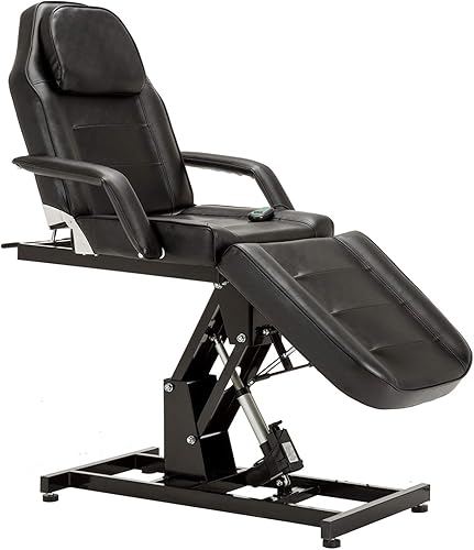 BarberPub Salón SPA Masaje Cama Tatuaje Silla Facial Mesa Ajustable Equipo de Belleza 0100 (Negro)