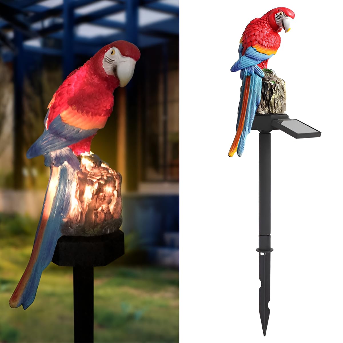 Epyz Garden Solar Lights Outdoor Decorative Resin Parrot Solar LED Lights with Stake for Garden Lawn Pathway Yard Decorations (Red, 1 Watt) (B08KXWNNF2) Amazon Price History, Amazon Price Tracker