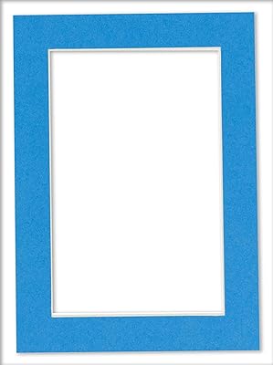 16x20 Mat Bevel Cut for 13x16 Photos - Acid Free Bay Blue Precut Matboard - for Pictures, Photos, Framing - 4-ply Thickness