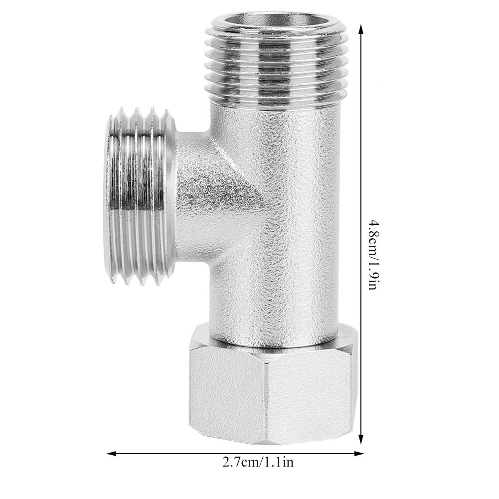 3-Wege T-Stück Wasseranschluss – 3/8 Zoll & 1/2 Zoll, Drehbar, Aus Messing, Für WC, Waschmaschine & Küche