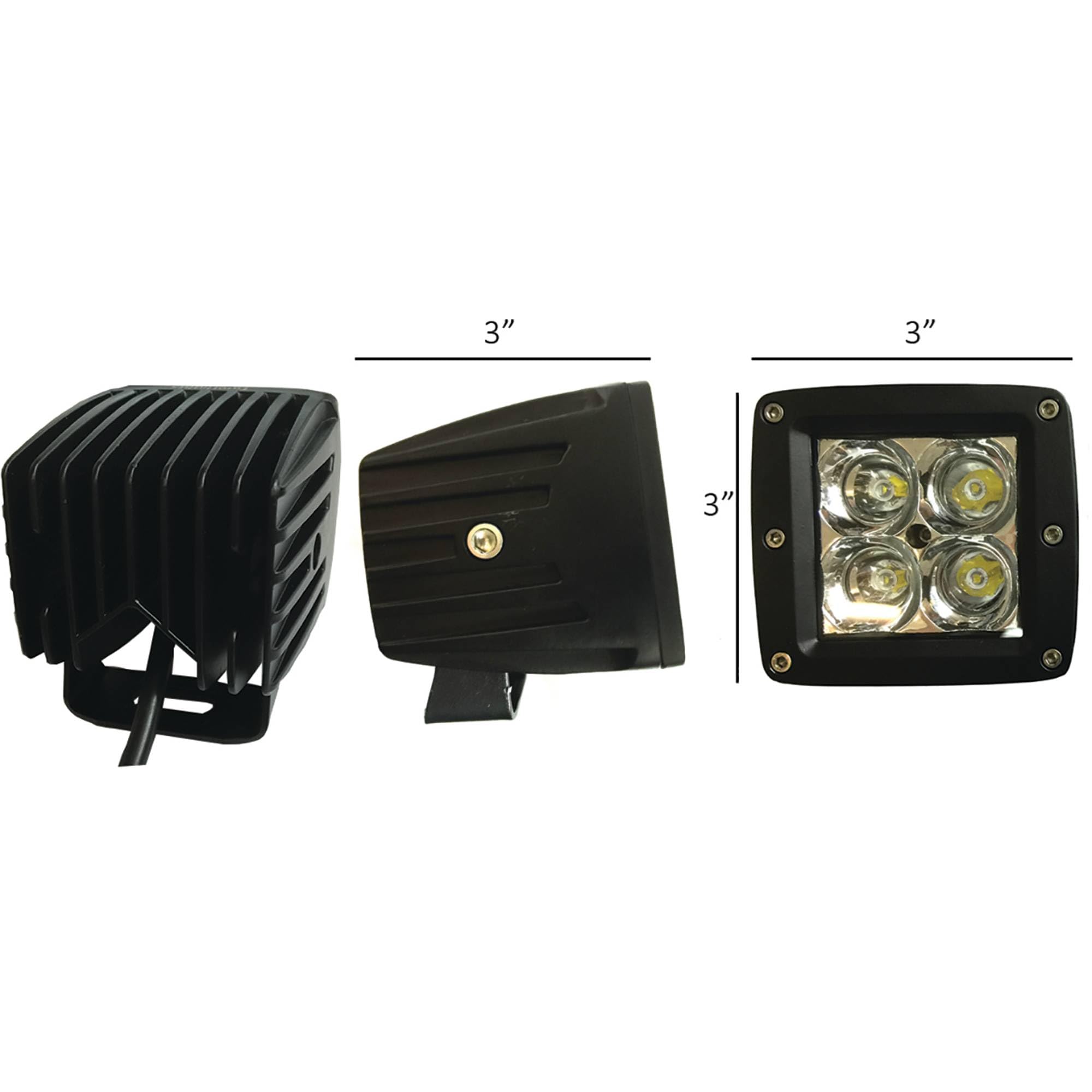 Tiger Lights TL200S - Faretto LED quadrato, 12 V, 16 A, 900 lumen, per fuoristrada