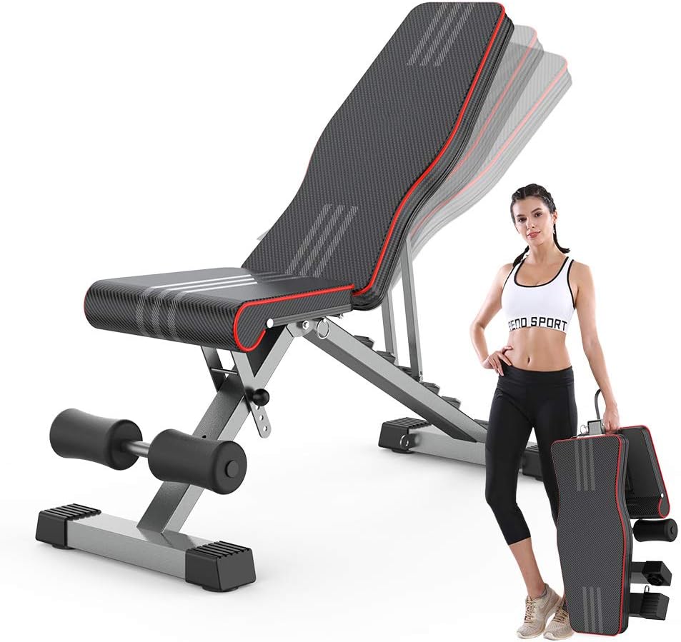Yoleo Adjustable Commercial Weight Bench Foldable 550lbs Capacity