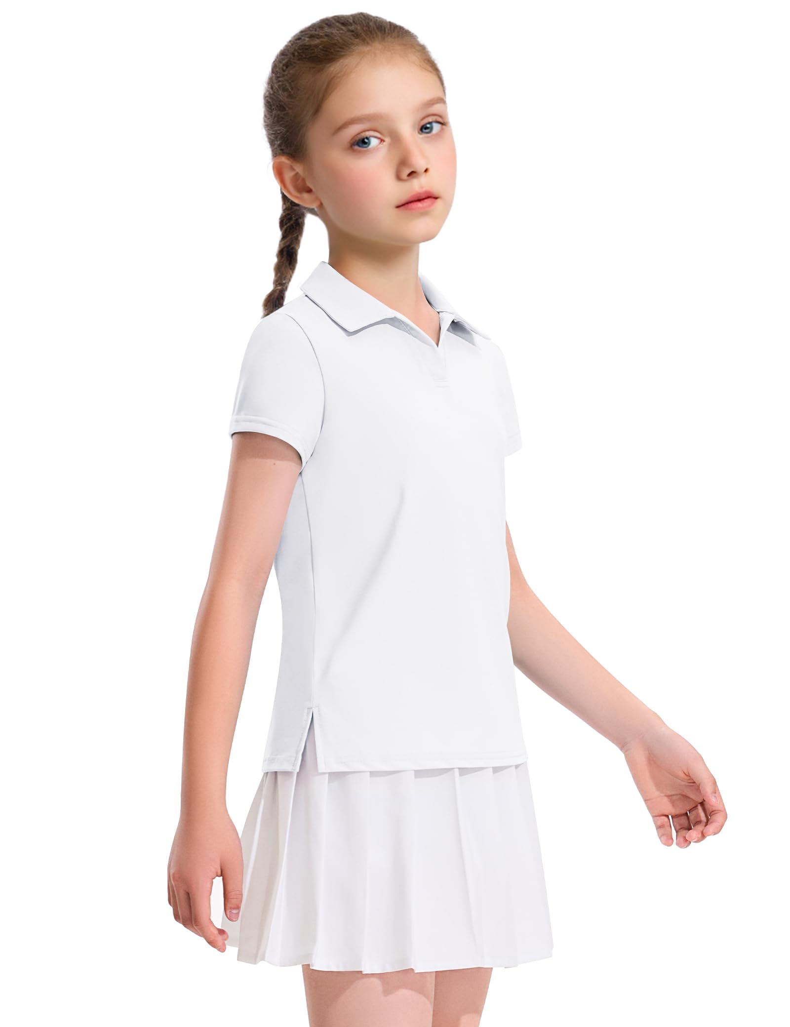 KEREDA Girls Polo Shirts Golf Tennis School Uniform T Shirts Quick Dry Tops