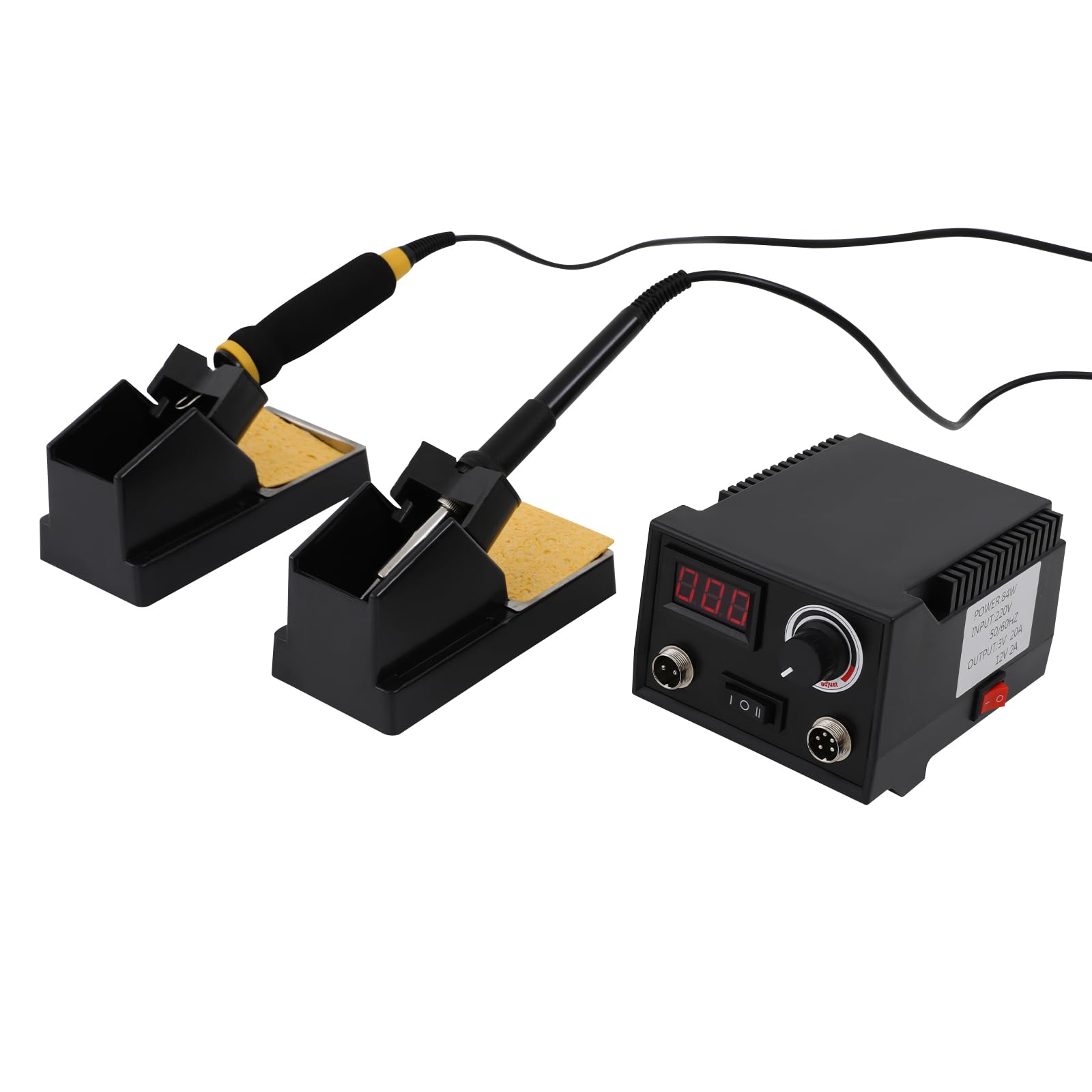 80W Holzbrenungsmaschine Set mit 2 Brandmalstifte und 21 Drahtspitzen, verstellbare Temperatur Doppelstift Brandmalerei Maschine mit LED-Display, Lötkolben Set Pyrographie Maschine Brandmalstation