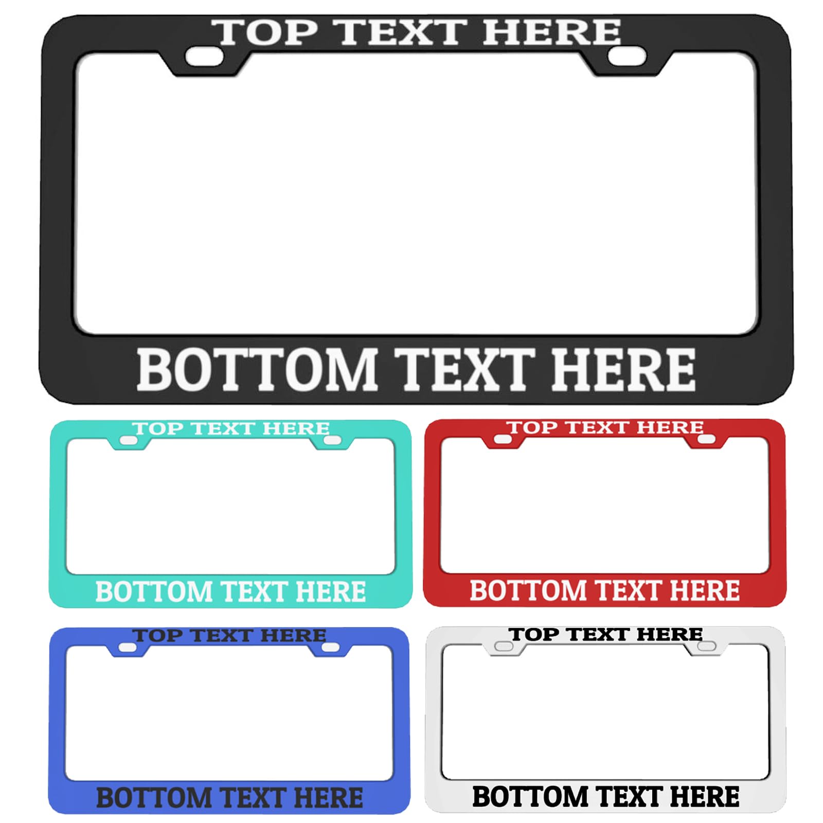 Custom License Plate Holder Frame Personalized License Plate Frame Add Your Own Text Message Plate Tag Holder Make Your Own License Plate Frame Round