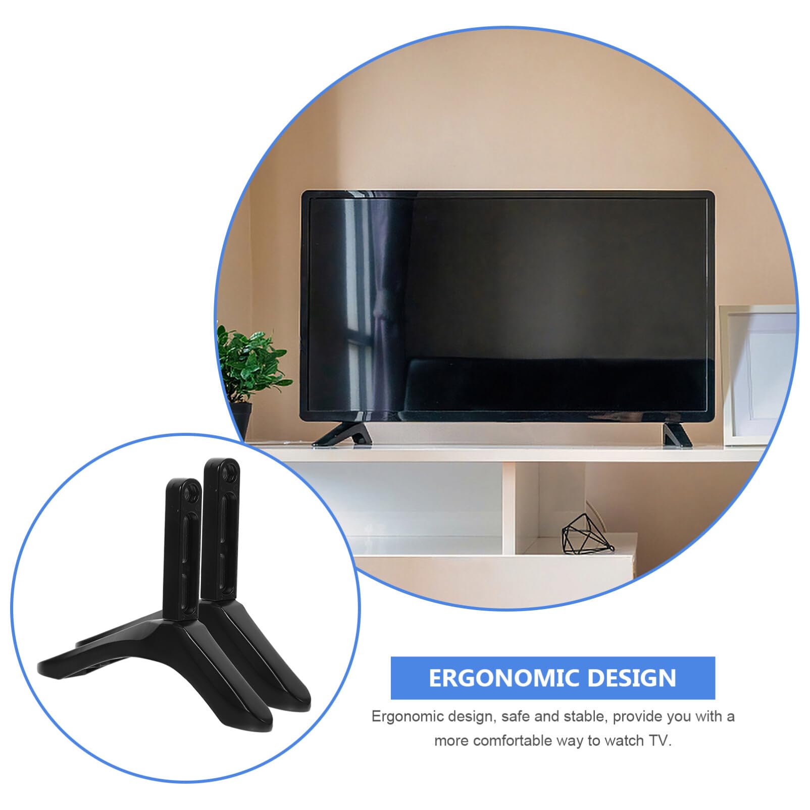 YCQYM Juego de Patas para Soporte de TV - Soporte de Base de televisión Ajustable para Pantallas Planas, Soporte de Mesa con Orificios de Montaje - Reemplazo Mesa de TV