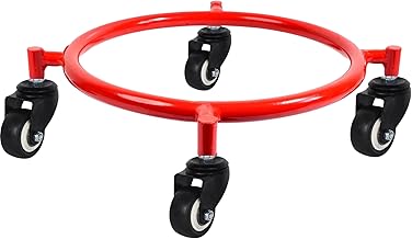 KALIAT Red Gas Cylinder Trolley with Double Bearing Wheels | Heavy Duty Stainless Steel Kitchen Gas Stand | Compact Rolling Trolly for Easy Cylinder Movement & Storage