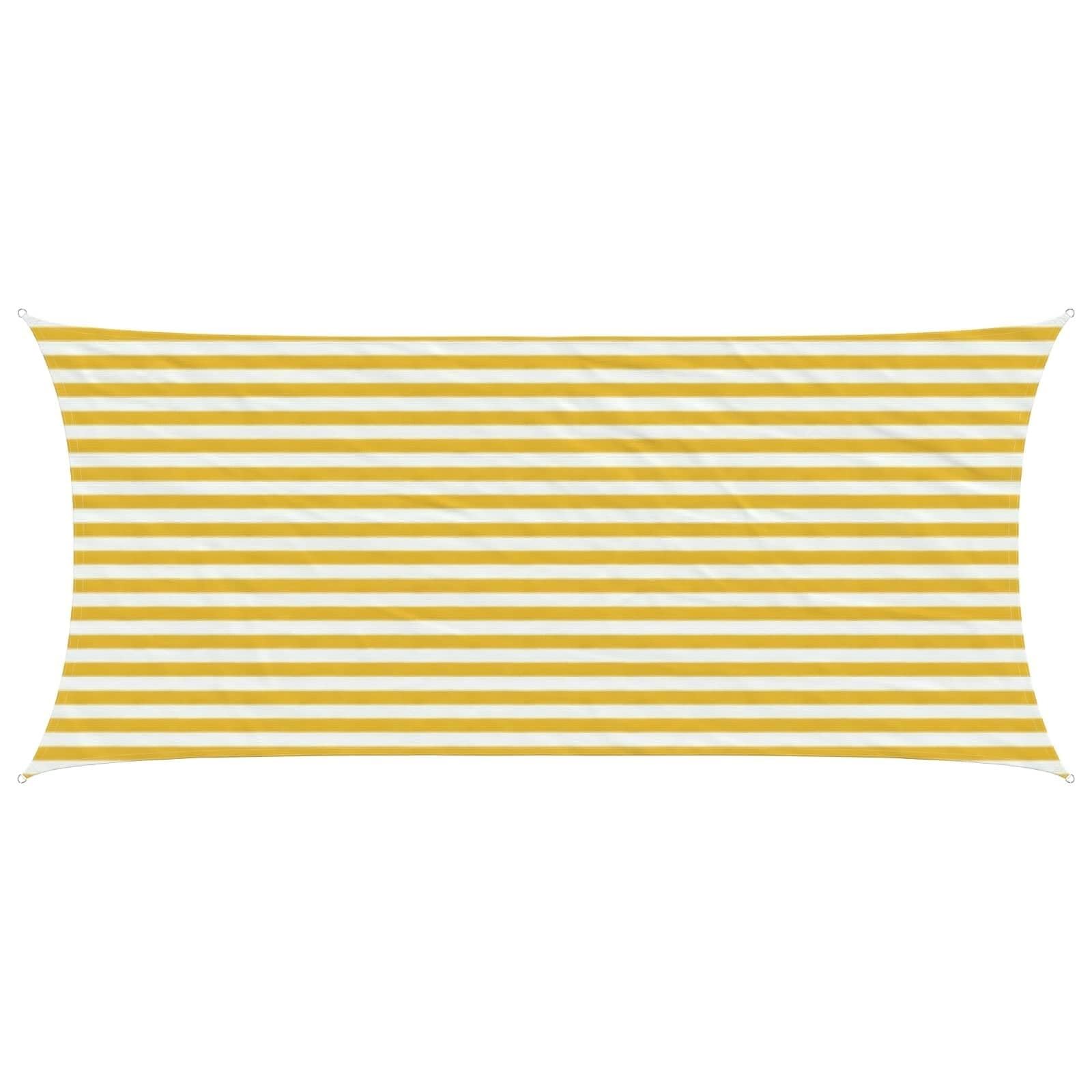 Voile d'ombrage - Filet d'ombrage - 2 x 5 m - Jaune et blanc