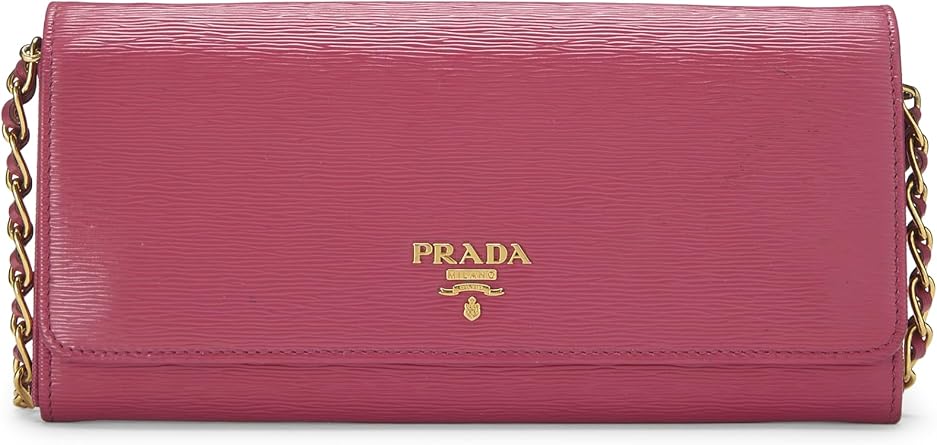 Pre-loved Pink Vitello Move Wallet on Chain WOC, Pink