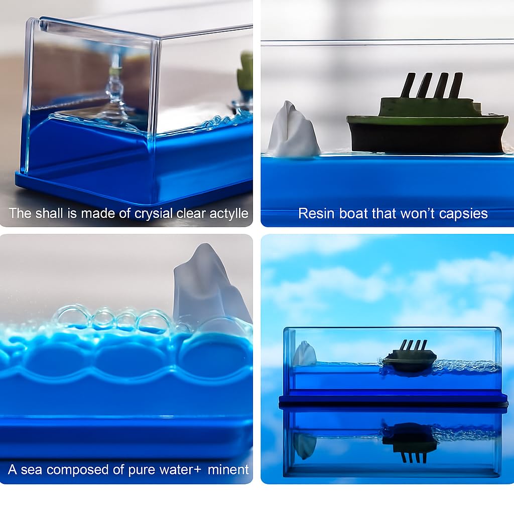 Lumevo Acrylic Titanic Liquid Wave Cruise Ship – Car Dashboard & Interior Decoration, Nautical Showpiece for Home, Office & Gifting 1