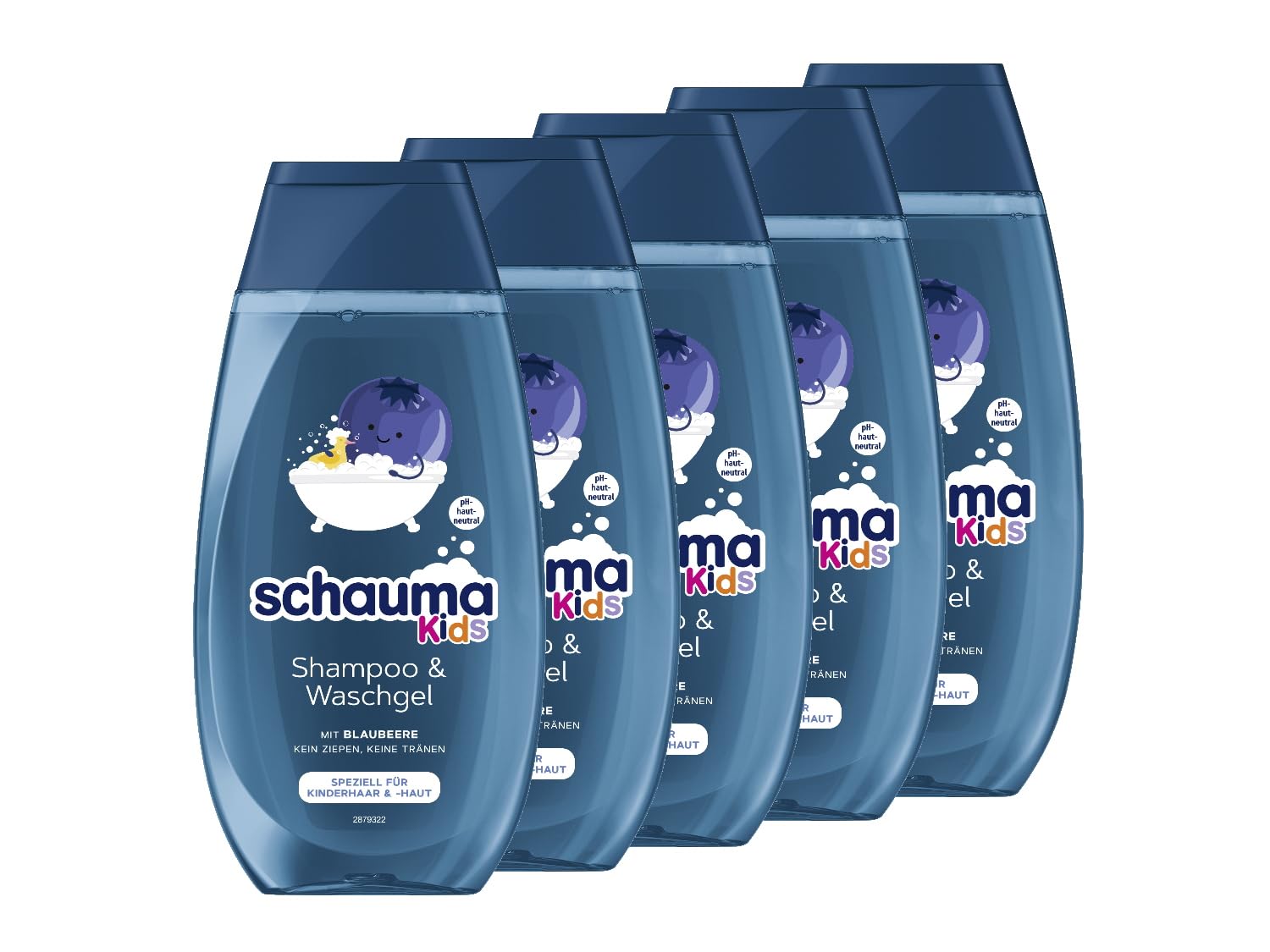 Schauma Schwarzkopf Kids Shampoo & Wash Gel Blueberry (5 x 250 ml)