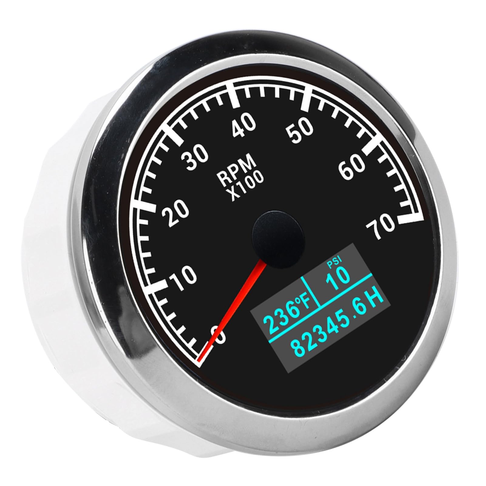 Contagiri per Auto Contagiri Multifunzionale Efficiente 3 in 1 per Appassionati di Auto o Hobbisti ABS in Acciaio Inossidabile (quadrante nero)