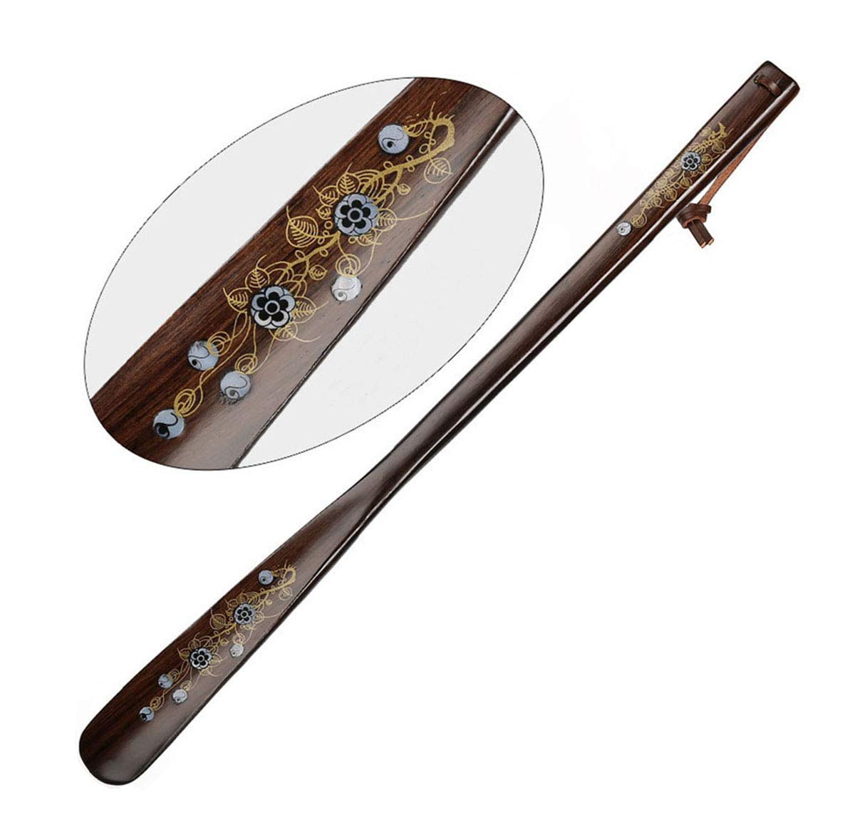 Drewniana łyżka do butów z długą rączką(Dark Red 75cm)