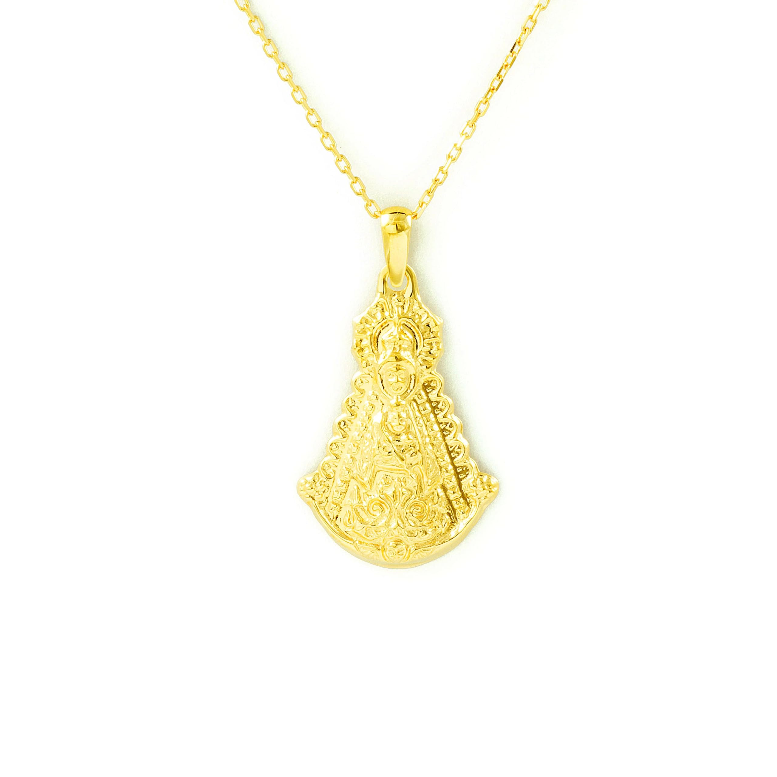 Monde Petit Medalla Oro Amarillo 18K Mediana Virgen del Rocío Brillo 24 x 16 mm - Certificado Garantía - 1550