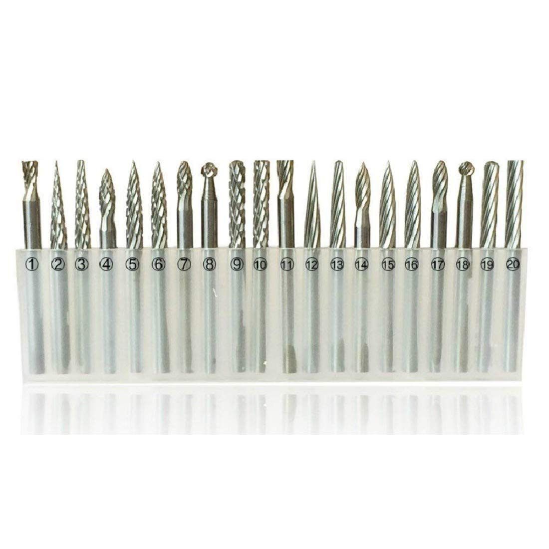 DIY Crafts 20pcs Tungsten Carbide Rotary Burrs Set for Dremel Accessories Milling Cutter Drill Bit Engraving Bits (Pack of 1 Pc, Silver Multi) (Pack Of 1 Set, Design No # 2) (B07NJQHRKX) Amazon Price History, Amazon Price Tracker