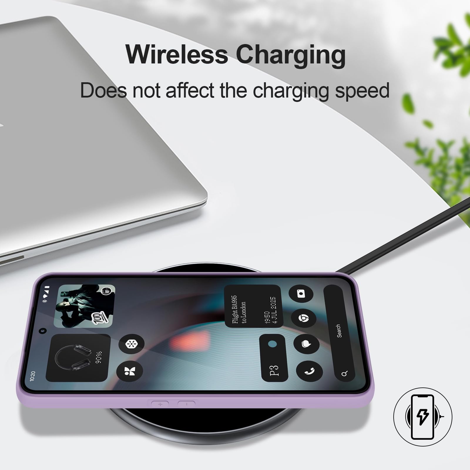 GiiYoon Silikonowy Etui do Nothing Phone 3, Miękką Wyściółką Wewnętrzną z Mikrofibry, Ochrona Aparatu 360 Stopni, Osłona Odporna na Uderzenia (Fioletowe)