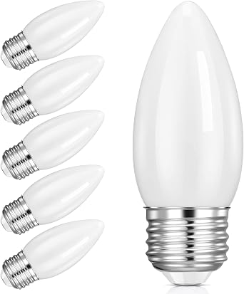 HOLA E26 LED Candelabra Chandelier Light Bulb Dimmable, 2700K 4.5W 6 Pack