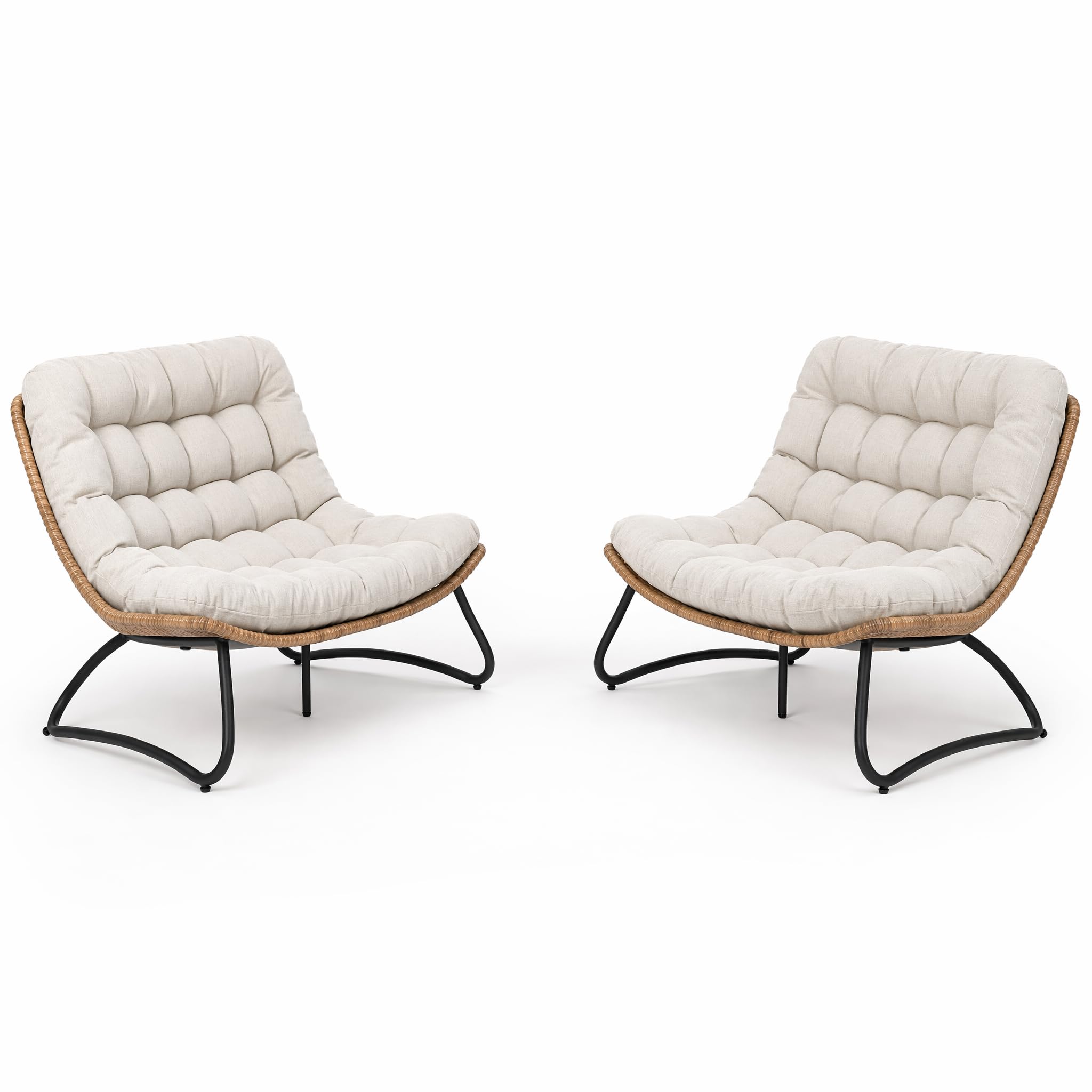 Ainfox Outdoor Patio Furniture Rocking Loveseat