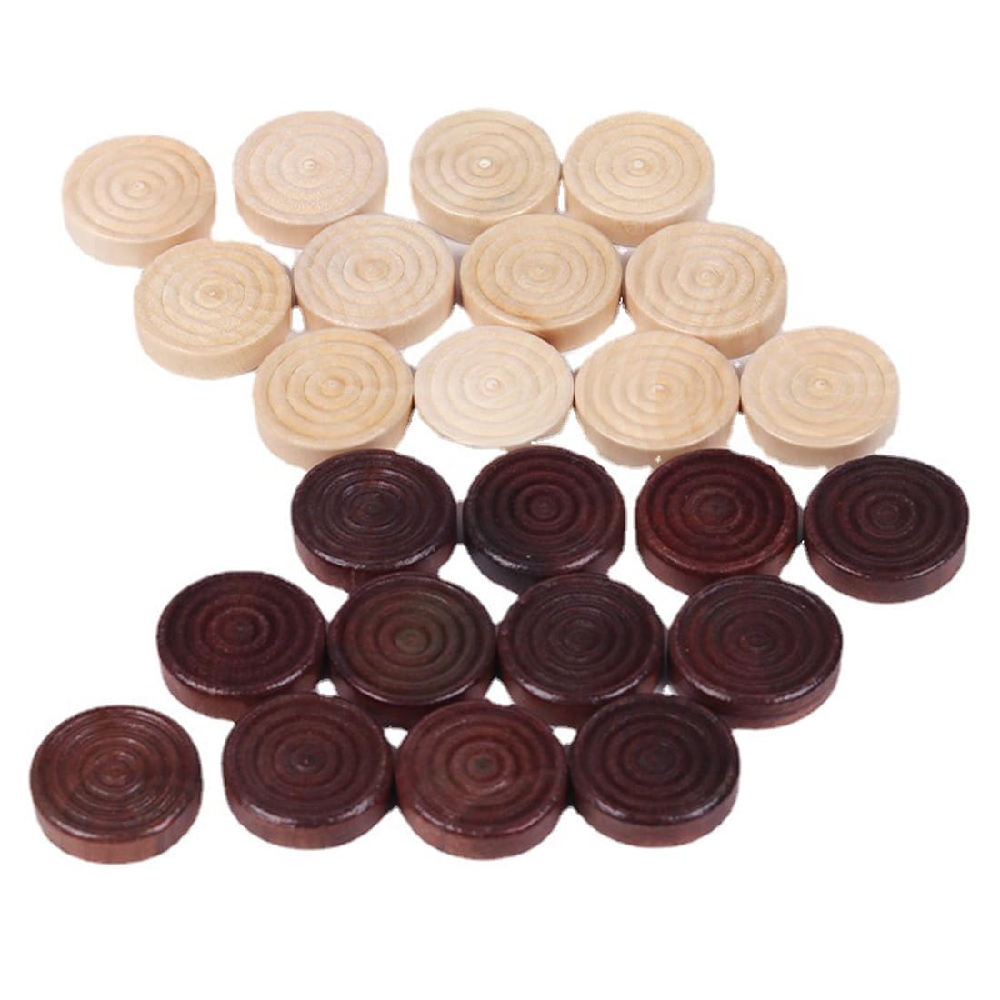 Holzspielsteine für Brettspiele, Dame, Backgammon & Schach, 24 PCS, Gelb, Einfarbig, Erwachsene, Unisex, Holz, Freistehend