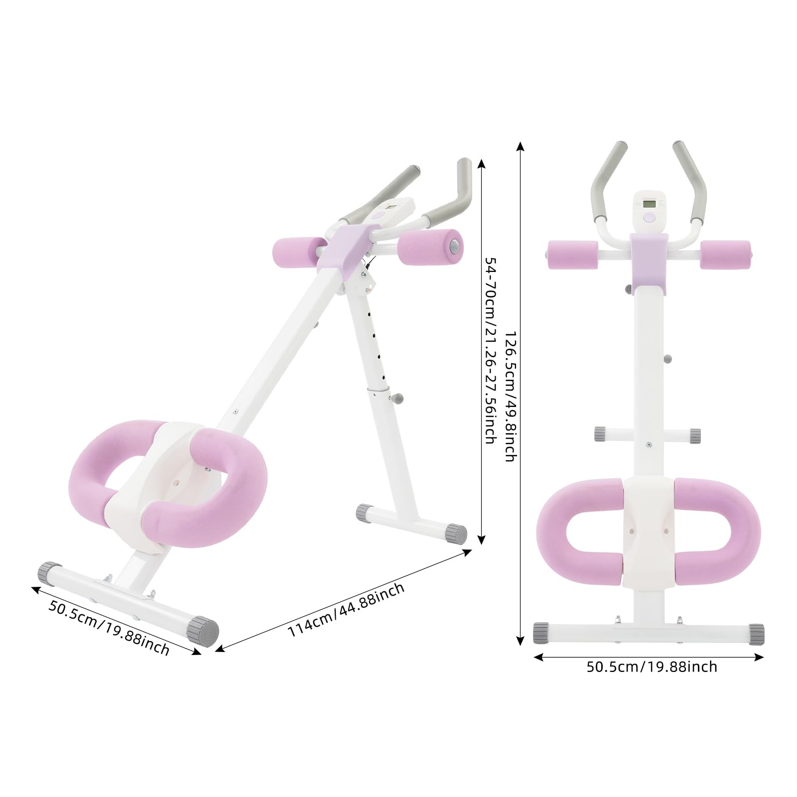 Entrenador abdominal para el hogar, máquina abdominal plegable, dispositivo de entrenamiento multifuncional para entrenamiento de cuerpo completo con monitor LCD, equipo de gimnasio en casa
