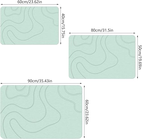 Miniatura 3 de Bath Mat Quick Drying Floor Rug for Bathroom and Kitchen Absorbent Earth Easy Bathmat Door Water Absorbing Floor Mat