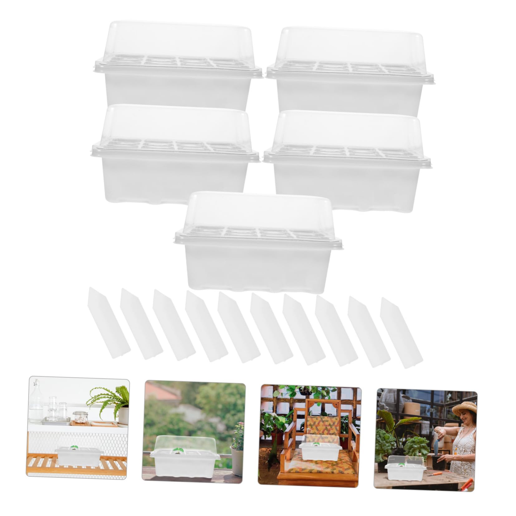 BESPORTBLE 4sets Vassoi per Germinazione Coperchio Kit di Terriccio per Piantine Pet e Accessori per Giardinaggio Adatti per Casa e Giardino