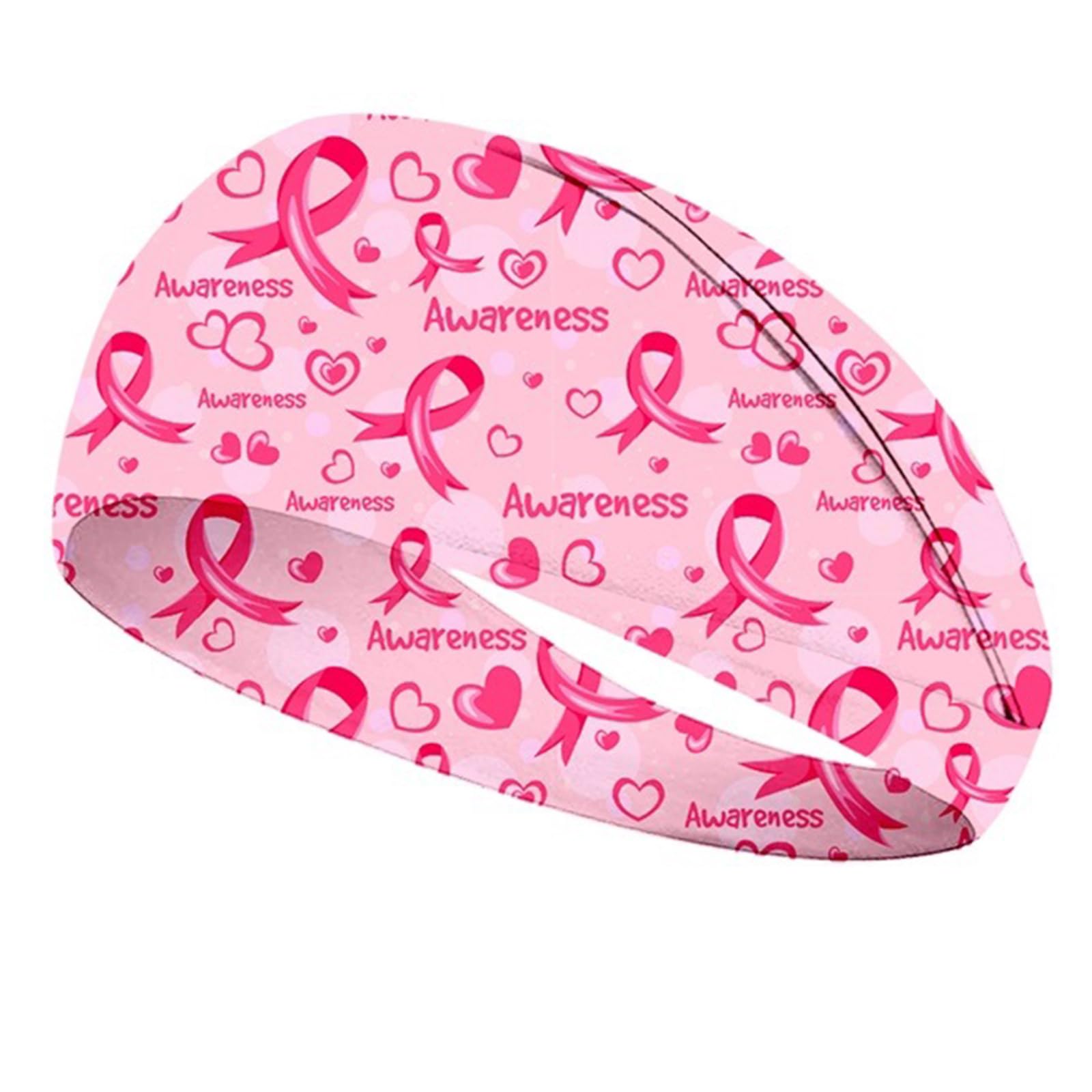 Diadema ancha de moda para mujer, elástica, color rosa, turbante con estampado de cinta, diadema elástica para mujer, accesorio deportivo para el pelo, turbante